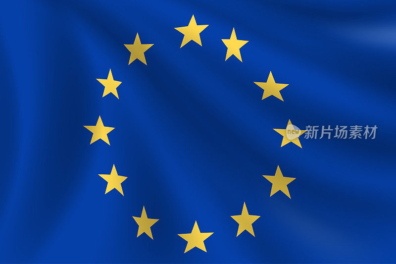 欧盟的旗帜。欧洲的旗帜。矢量标志背景。股票插图