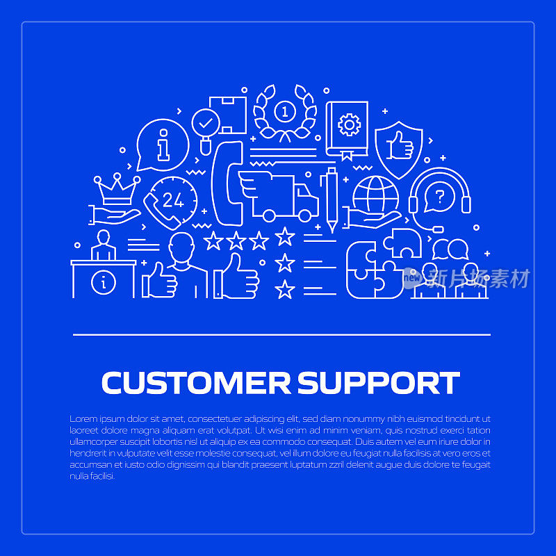 客户支持相关的横幅设计网页，标题，小册子，年度报告和书籍封面