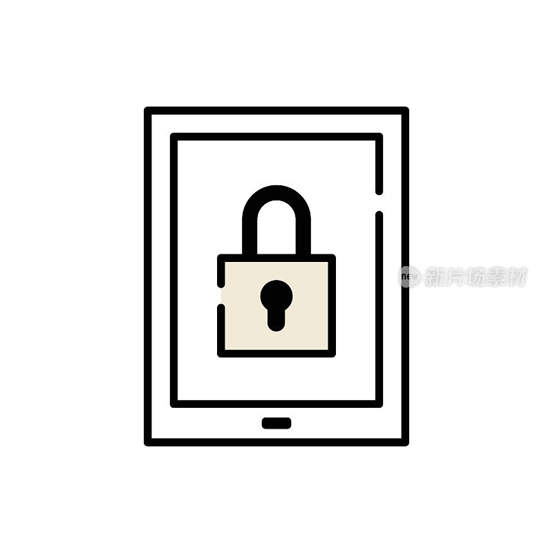 锁定简单线条图标