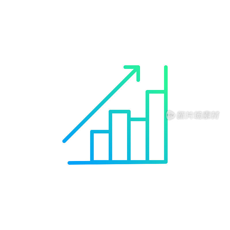 增长图梯度线图标。Icon适用于网页设计、移动应用、UI、UX和GUI设计。