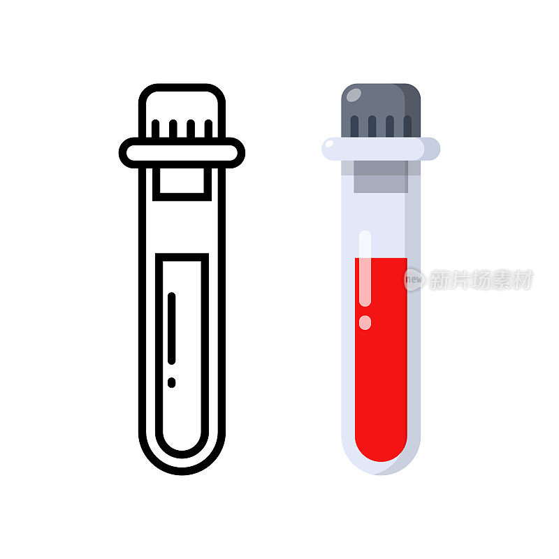 血液试管图标矢量设计。