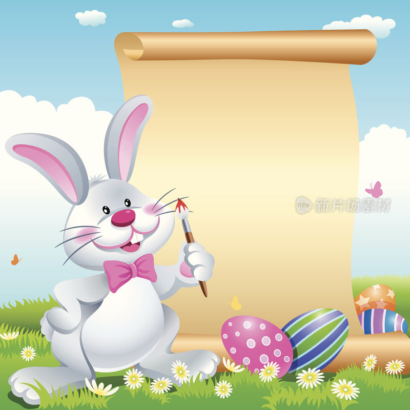 复活节兔子画卷