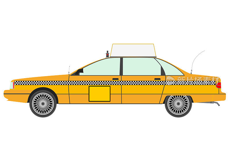 黄色出租车剪影。