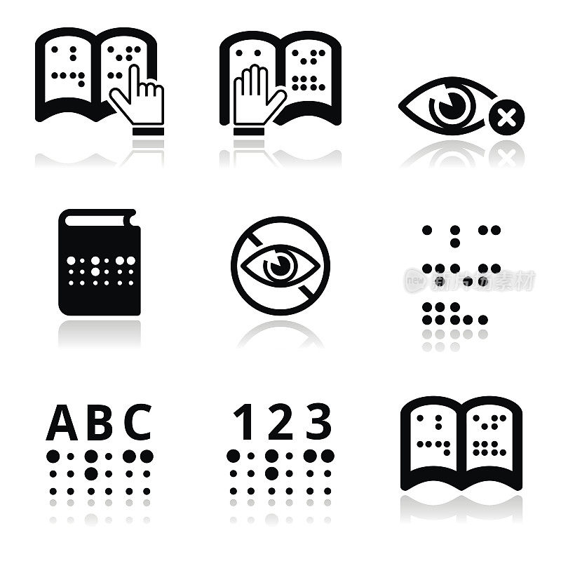 盲文，盲文书写系统图标设置