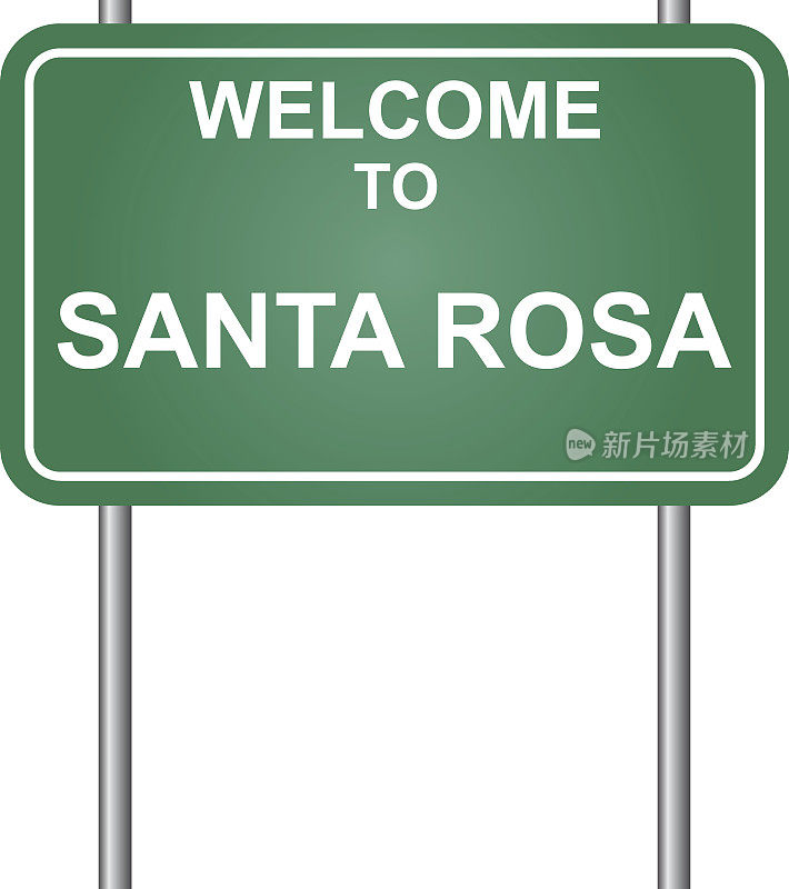 欢迎来到圣罗莎，绿色信号向量