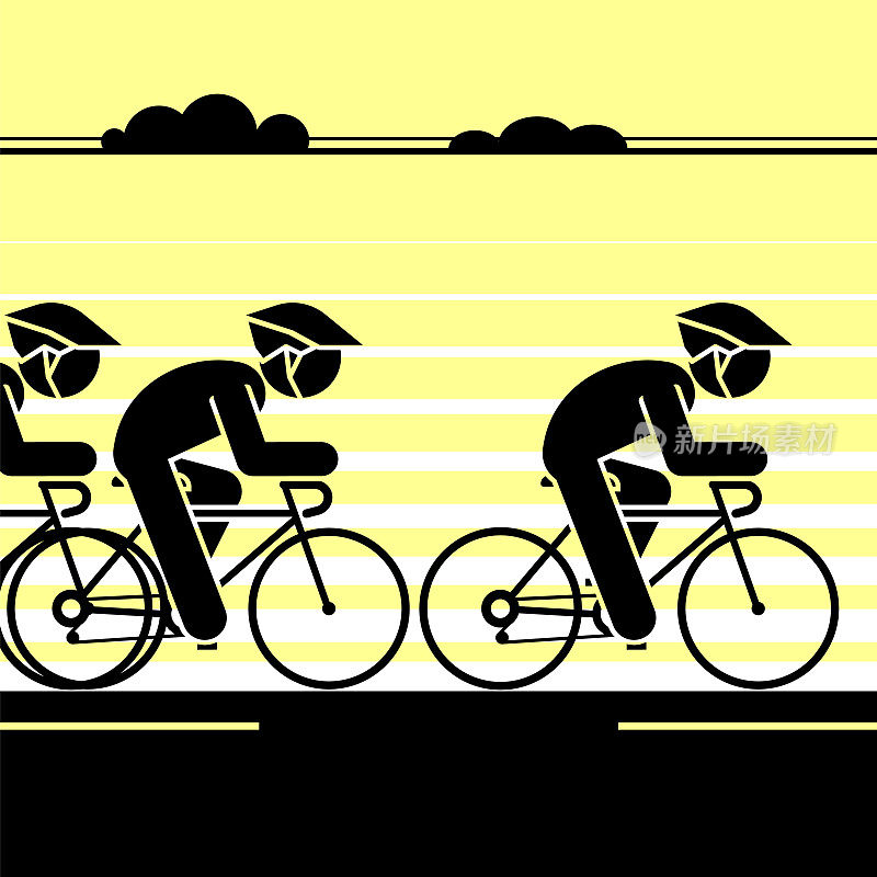 一个骑自行车的人在自行车比赛的象形文字。
