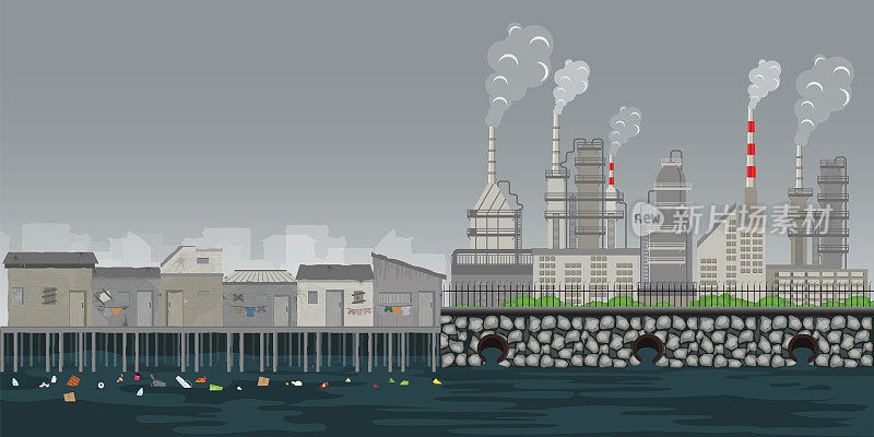 污染环境工厂管道脏，废气和水污染环境。