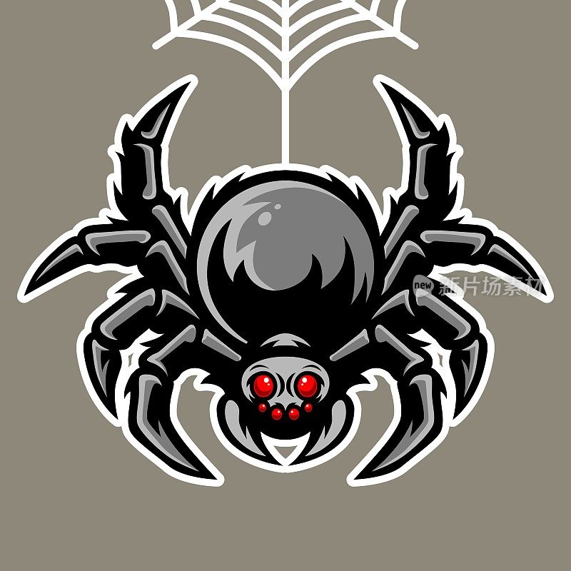 蜘蛛网上挂着一只蜘蛛吉祥物