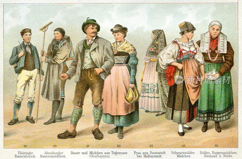 人们在传统服装德国1897
