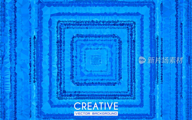 蓝色抽象多边形正方形构成图形艺术背景
