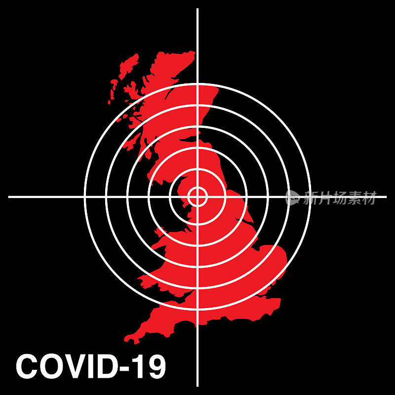 COVID-19英国目标地图图标