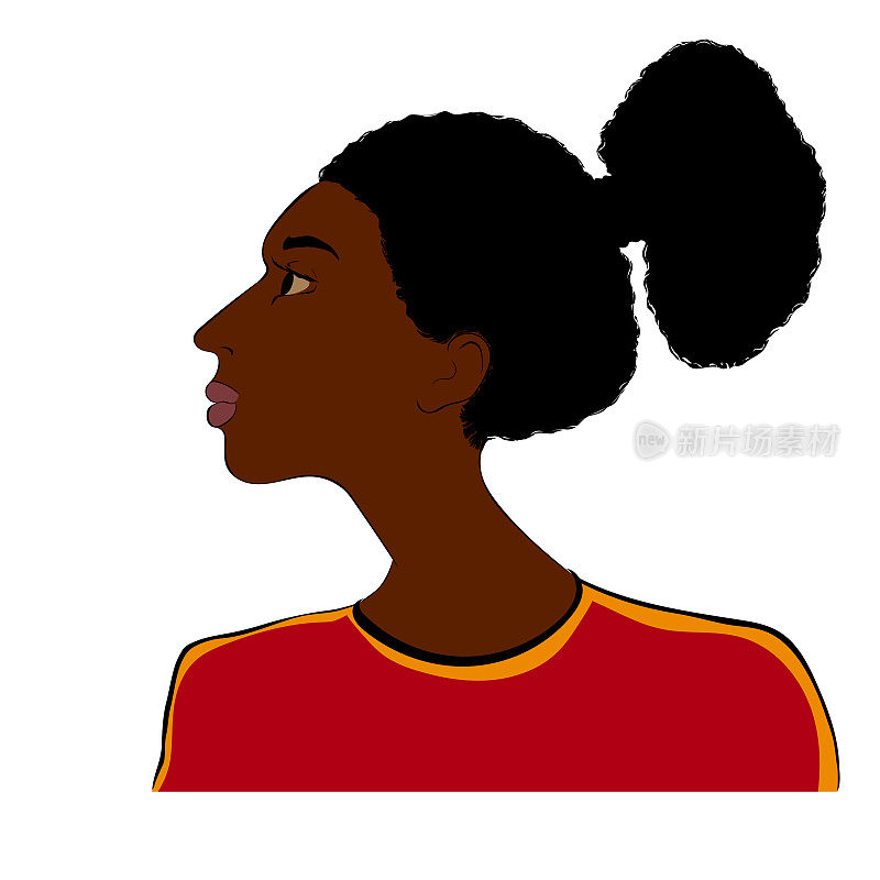 一个非洲类型的女孩的程式化肖像-法拉希