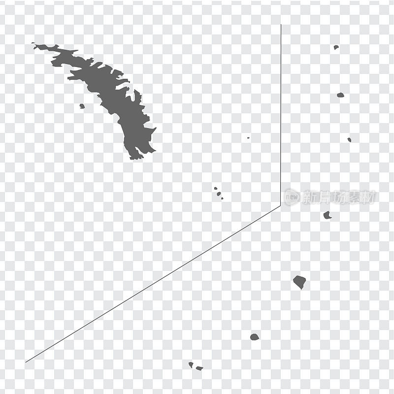 空白地图南乔治亚和南桑威奇群岛。高质量的地图南乔治亚透明的背景为您的设计，标志，应用程序，UI。英国。EPS10。