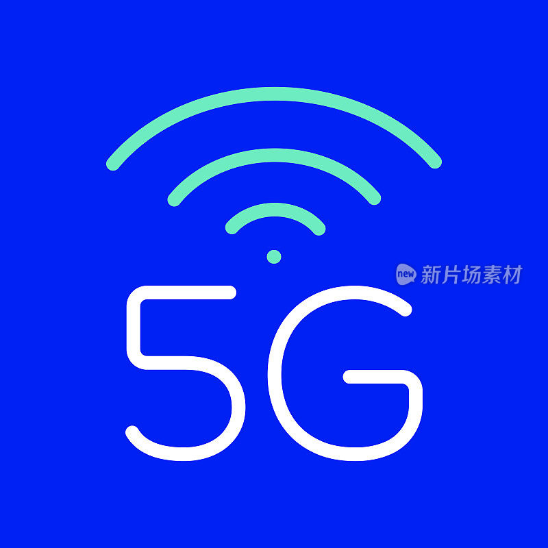 5G互联网标识线图标。可编辑的中风。简单的轮廓图标。