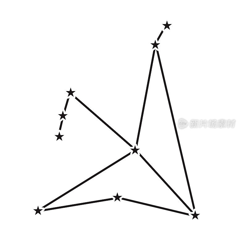 天鹰座在透明的背景上