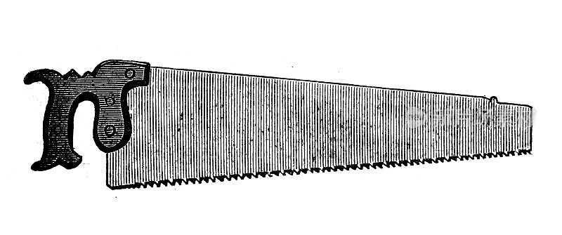 古董插图:手锯