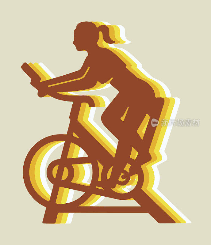 在健身自行车上锻炼的女人