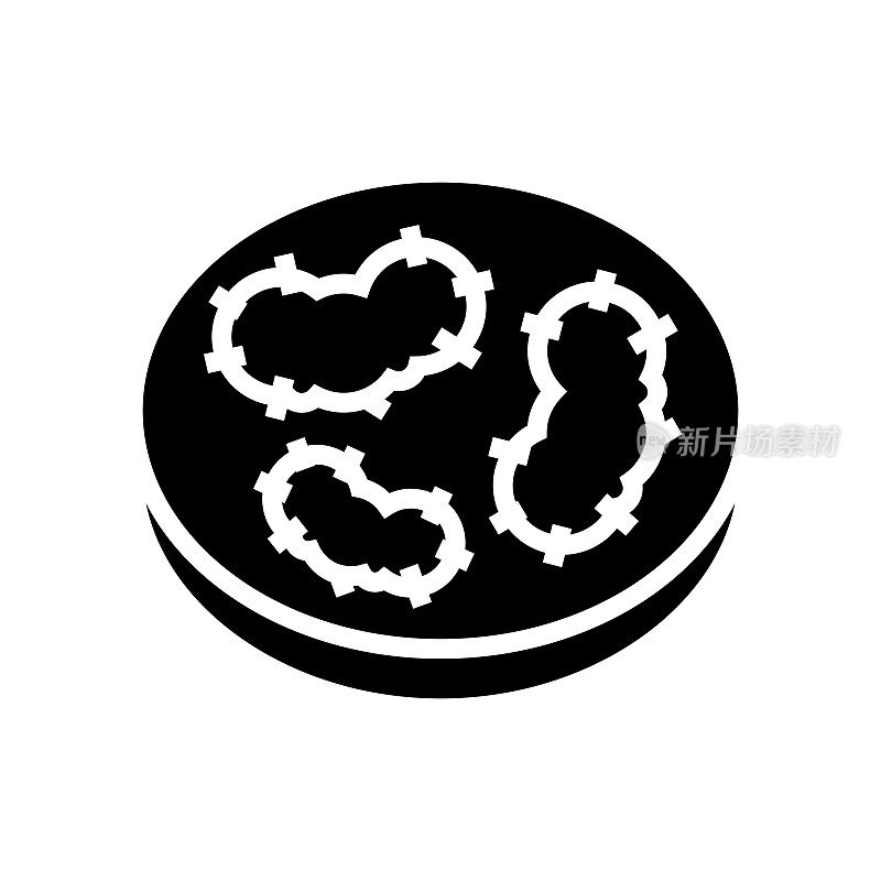 鼠疫细菌字形图标矢量插图