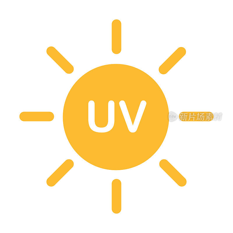 UV辐射图标向量太阳紫外线符号图形设计，标志，网站，社交媒体，移动应用程序，UI插图。