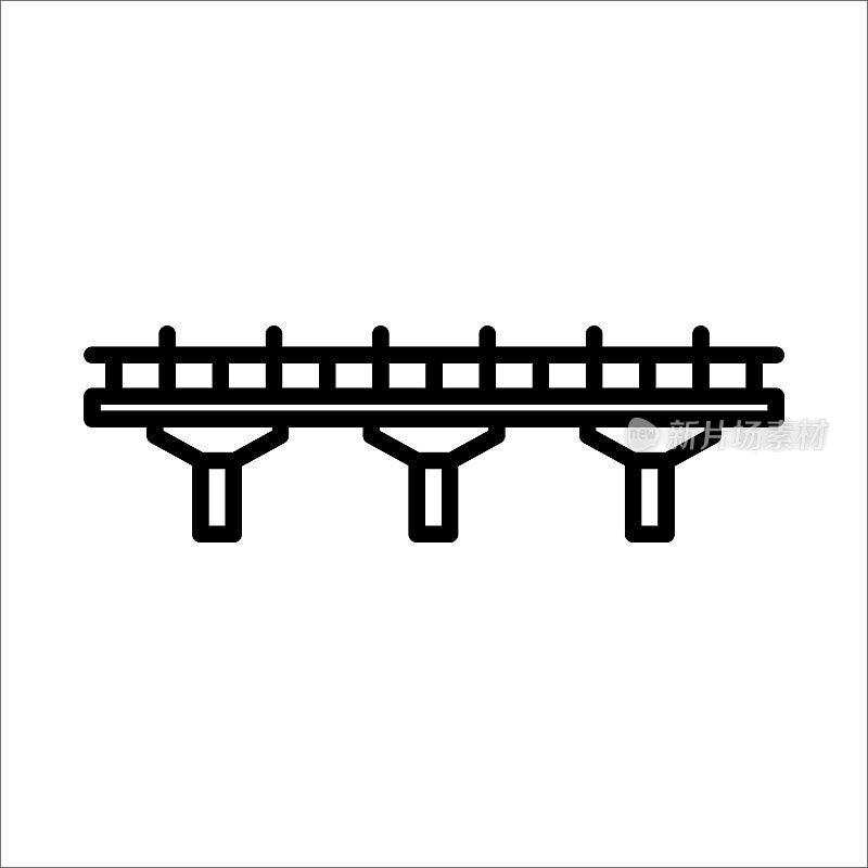 桥梁图标标志设计矢量模板插图标志和符号