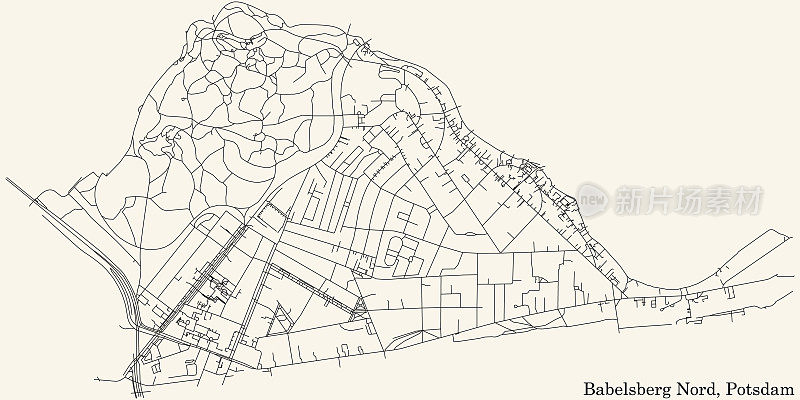 波茨坦巴贝尔斯堡北区街道地图