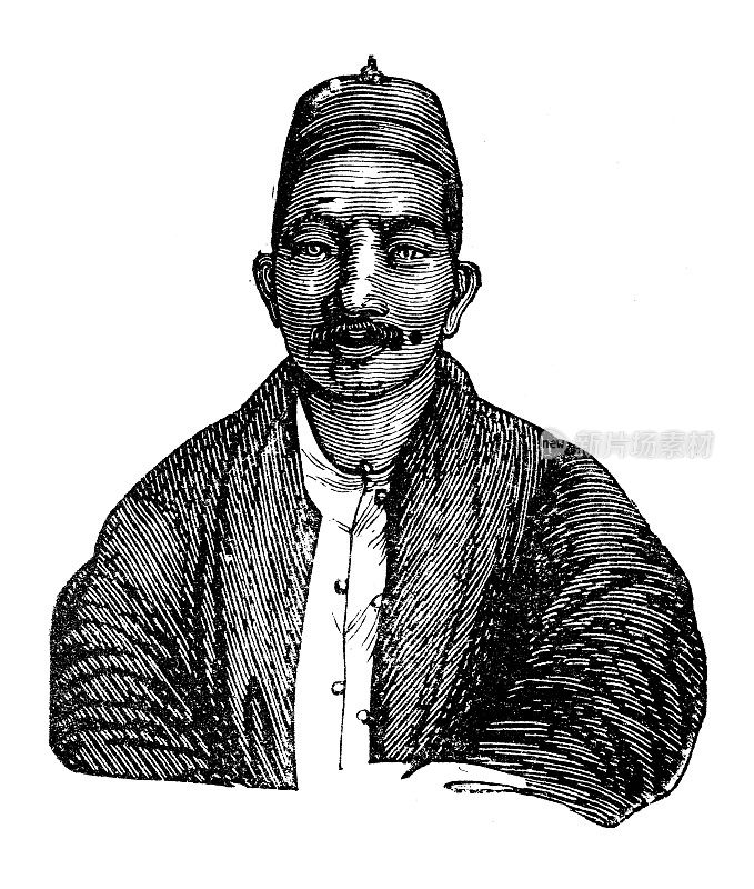 古董插图,民族志和土著文化:东亚,中国从北方