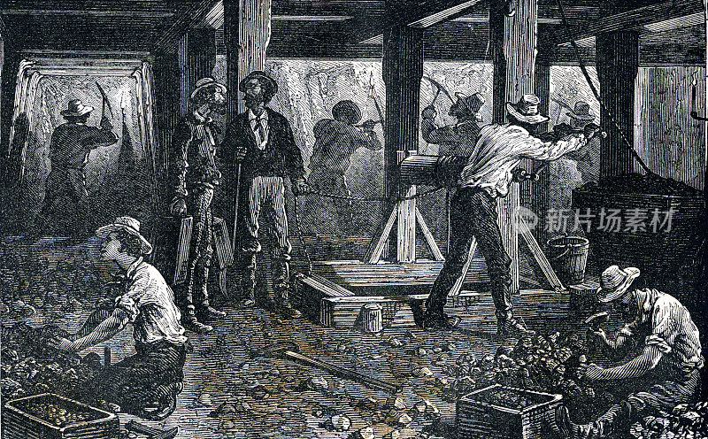 19世纪的美国，在银矿工作