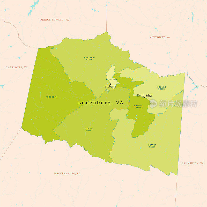 VA卢嫩堡县矢量图绿色