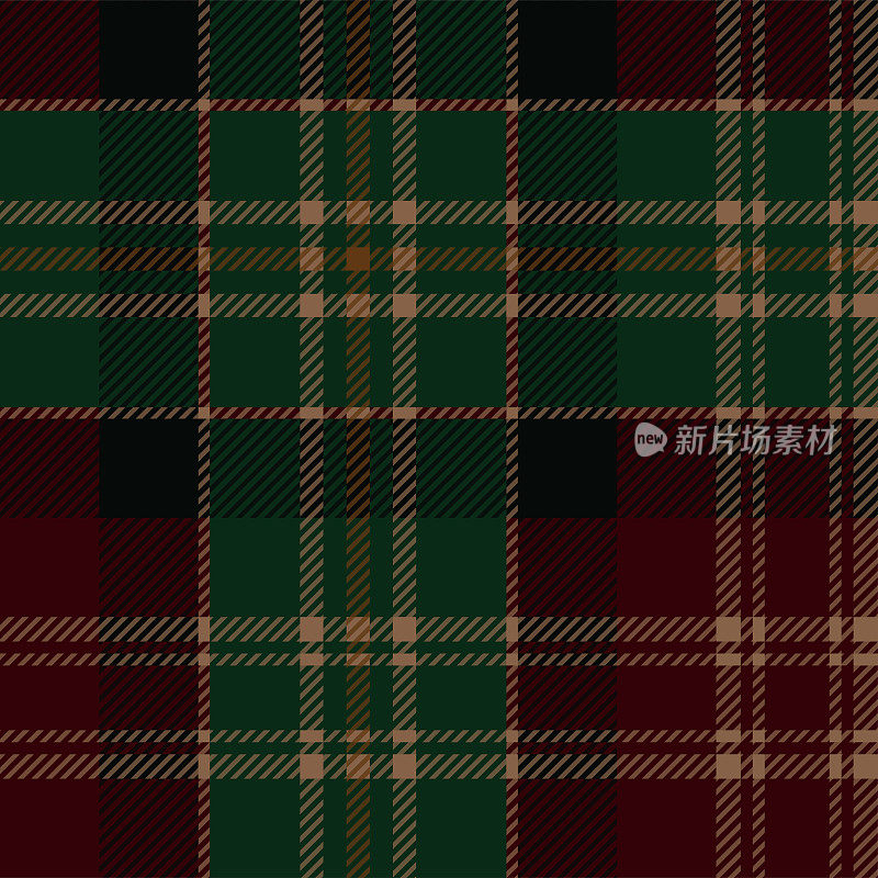 绿色和红色苏格兰格子格纹织物斯沃琪