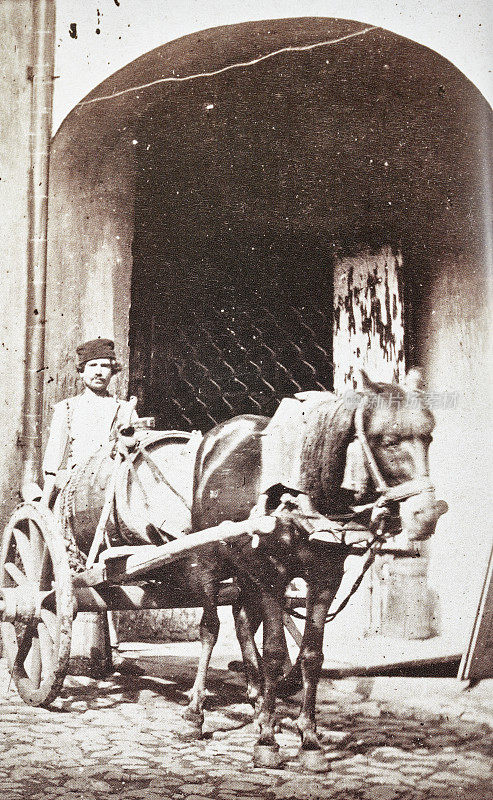 布加勒斯特，卖水者，1860年