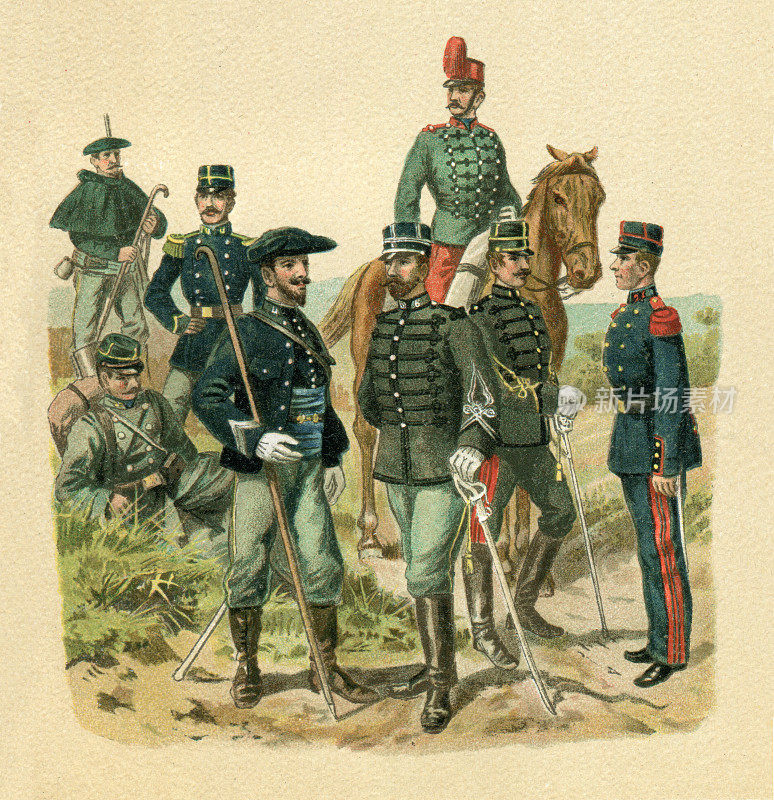 士兵法国陆军步兵插图19世纪