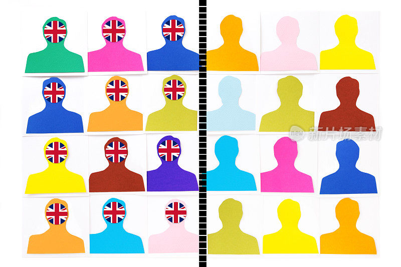 分开的英国男人肖像