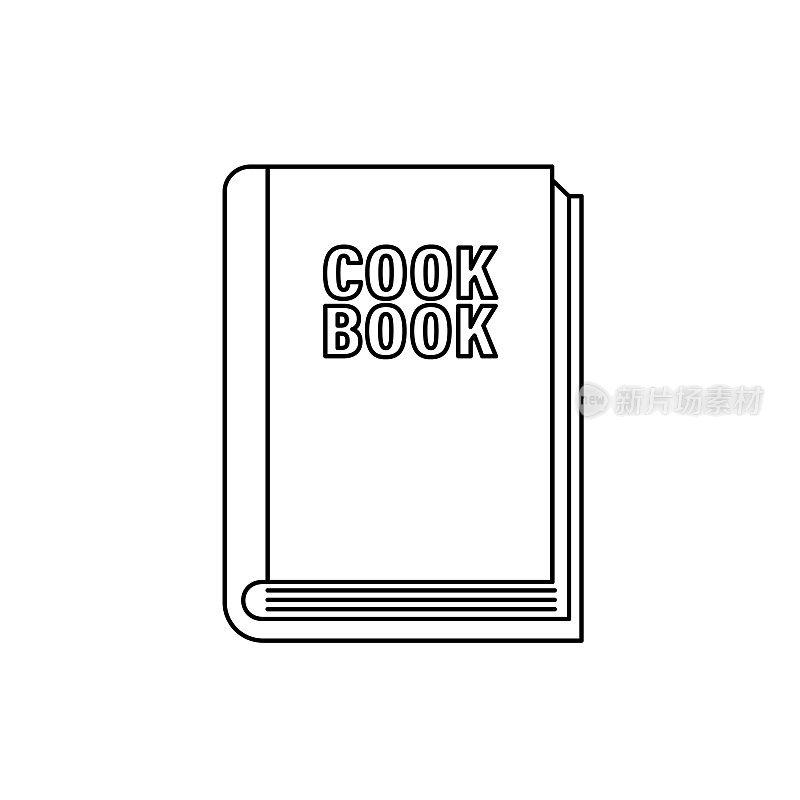 烹饪书厨房细线图标
