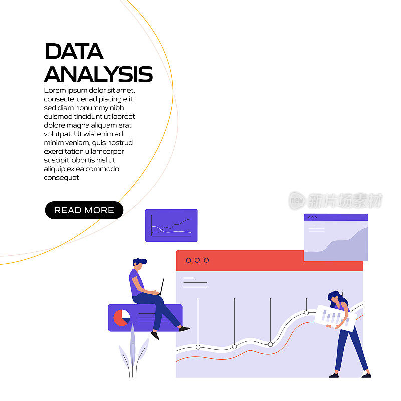 数据分析概念矢量插图网站横幅，广告和营销材料，在线广告，业务演示等。