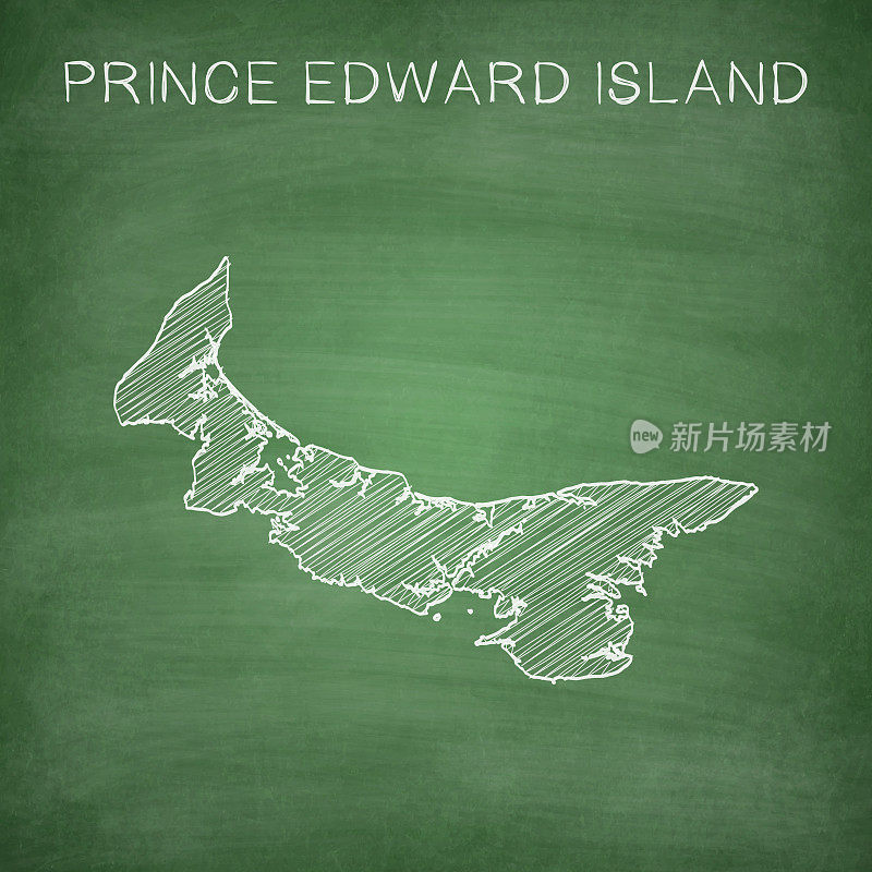 爱德华王子岛地图画在黑板上-黑板