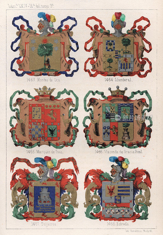 纹章，西班牙纹章，19世纪