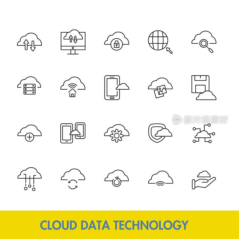 云数据技术线图标集