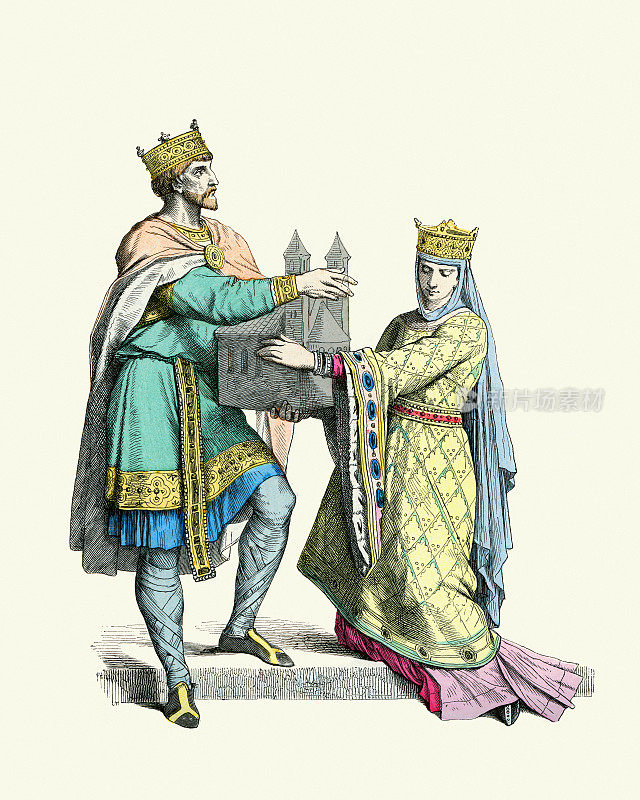 法兰克10世纪的国王和王后，中世纪早期时装的历史