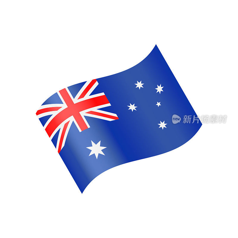 澳大利亚-旗帜图标矢量插图-波