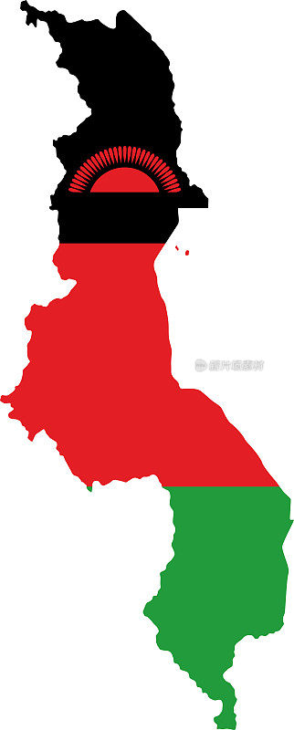 马拉维国旗地图