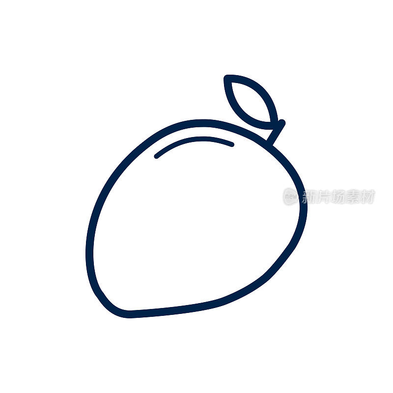 芒果图标logo模板孤立在白色背景上。
