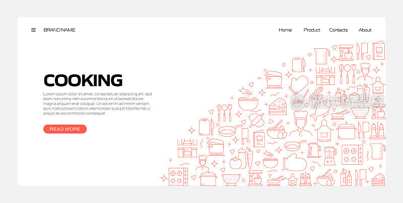 烹饪相关图案设计网页横幅