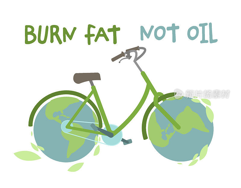 燃烧脂肪而不是油。Lansdcape向量的海报