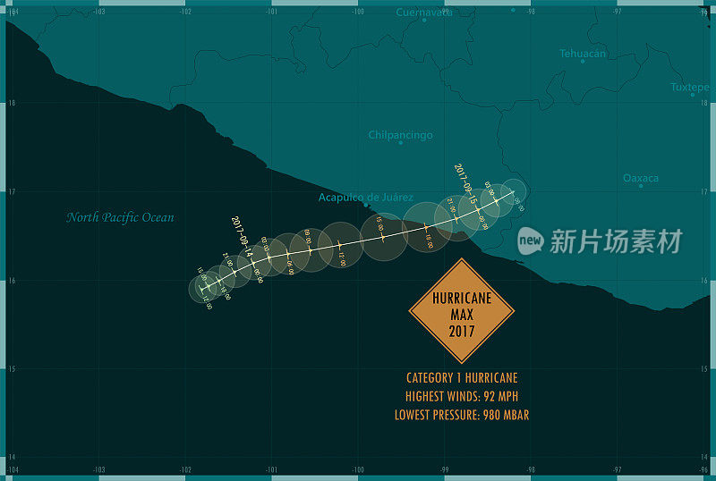 2017年最大飓风路径东太平洋信息图