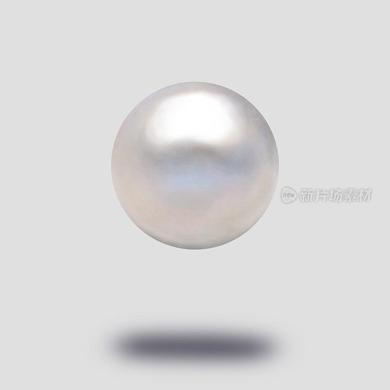 珍珠漂浮在灰色背景的空气中