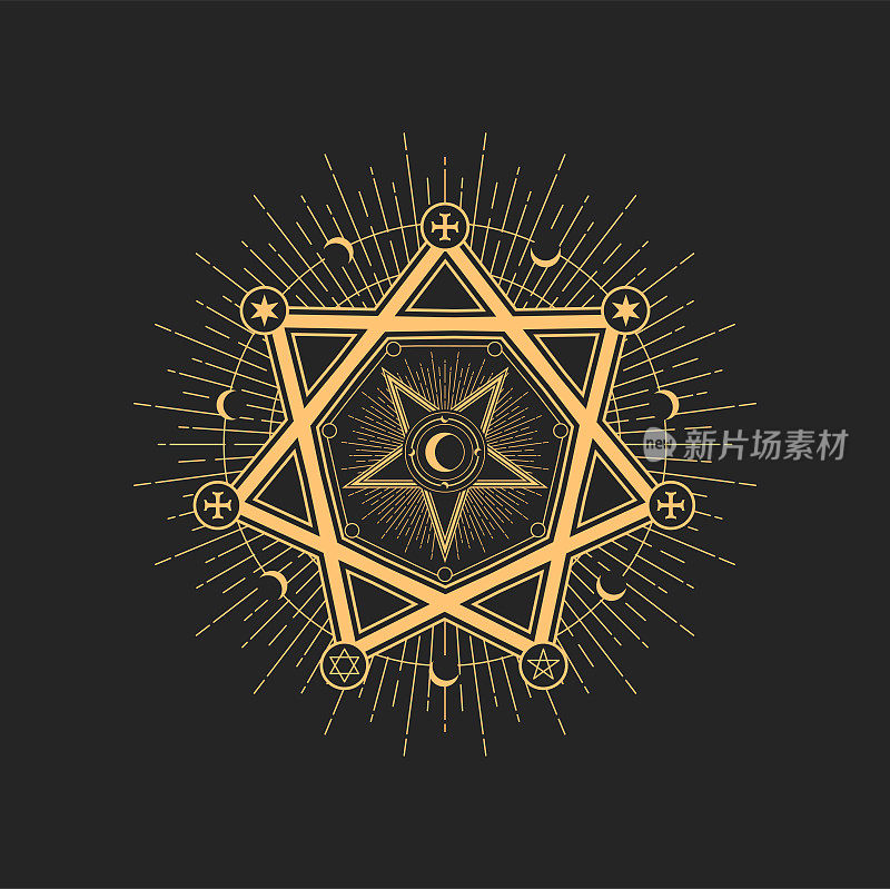 五角星神圣神秘神秘的护身符