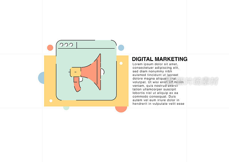 数字营销彩色线图标