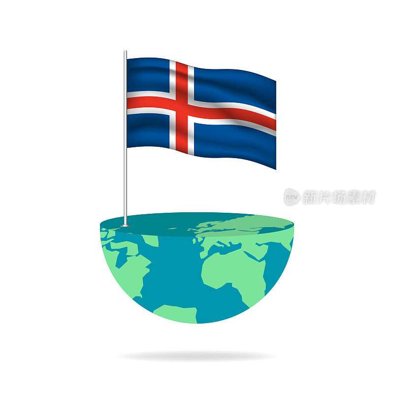 世界上的冰岛旗杆。