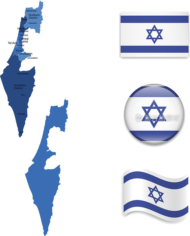 以色列地图和旗帜收藏