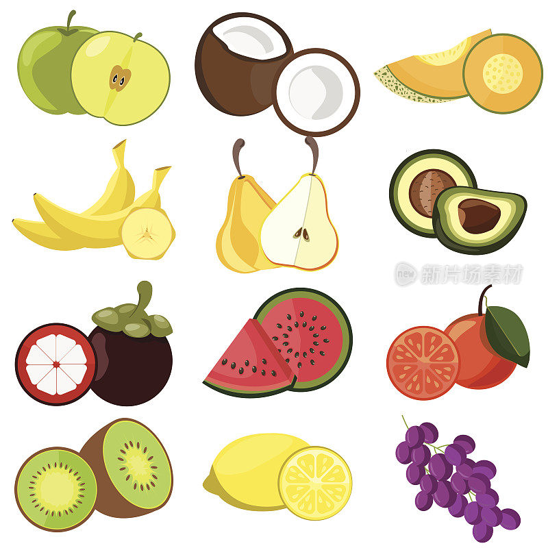 一组水果图标